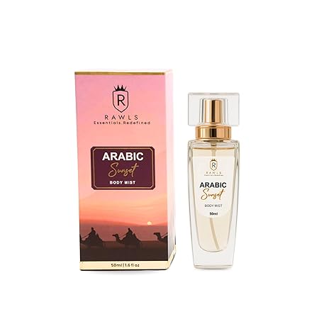 Rawls Arabic Sunset Unisex Body Mist 50ml | Floral & Sandalwood Fragrance | Fresh & Moisturizing Spray | Luxury gift for Men/Women